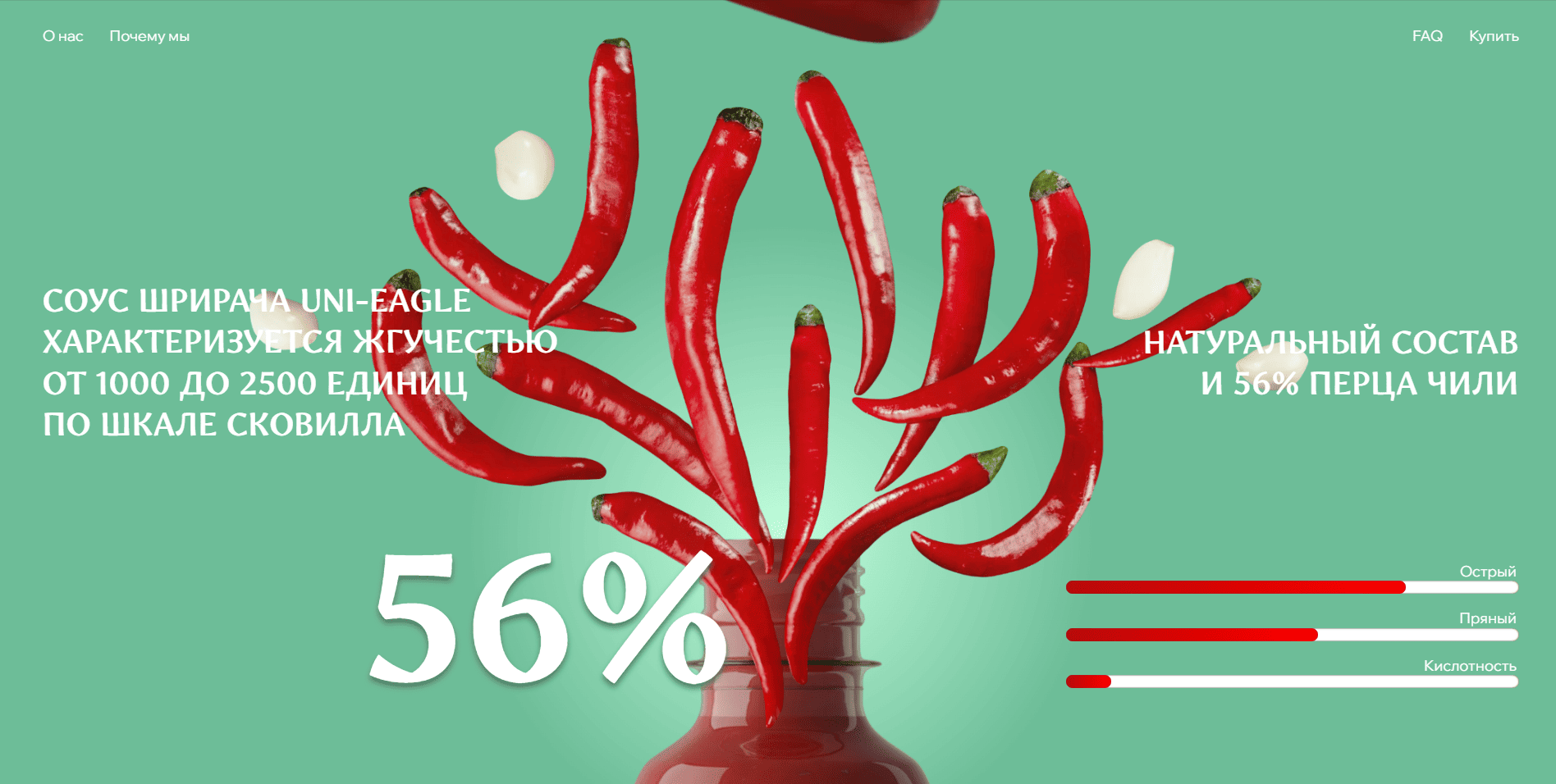 Промосайт соуса шрирача Uni-Eagle